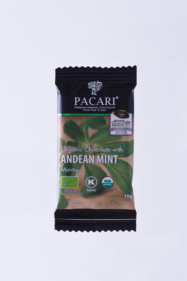Organic Chocolate with Andean Mint mini bar, 10g 
