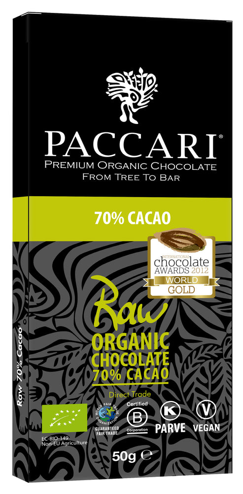 Raw (Unroasted) Organic Chocolate Bar 70%