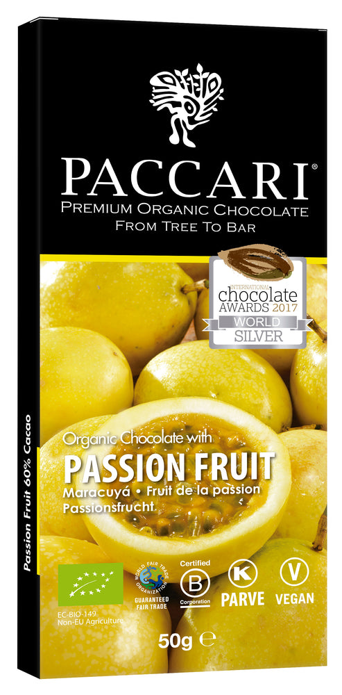 Organic Chocolate Bar with Passion Fruit