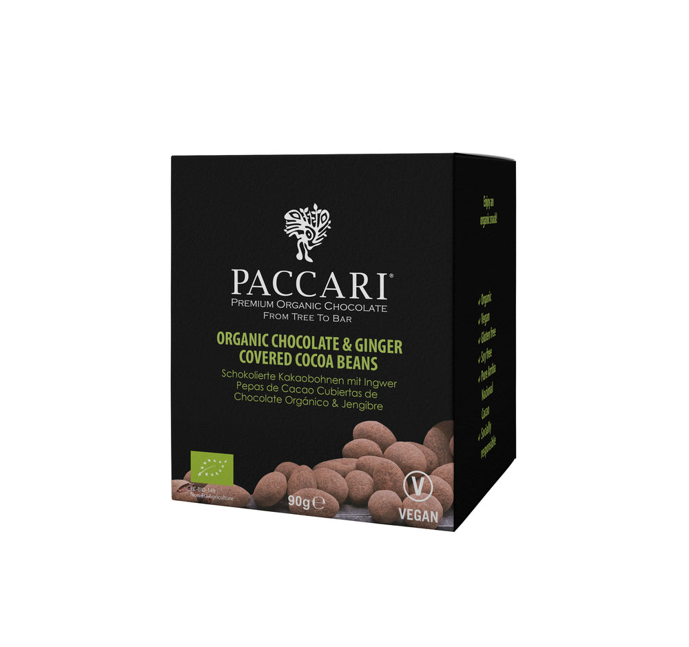 Organic Chocolate Coated / Covered Cacao Beans Ginger