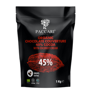 Organic 45% Chocolate Vegan Cream Couverture with Coconut Cream /  Drops