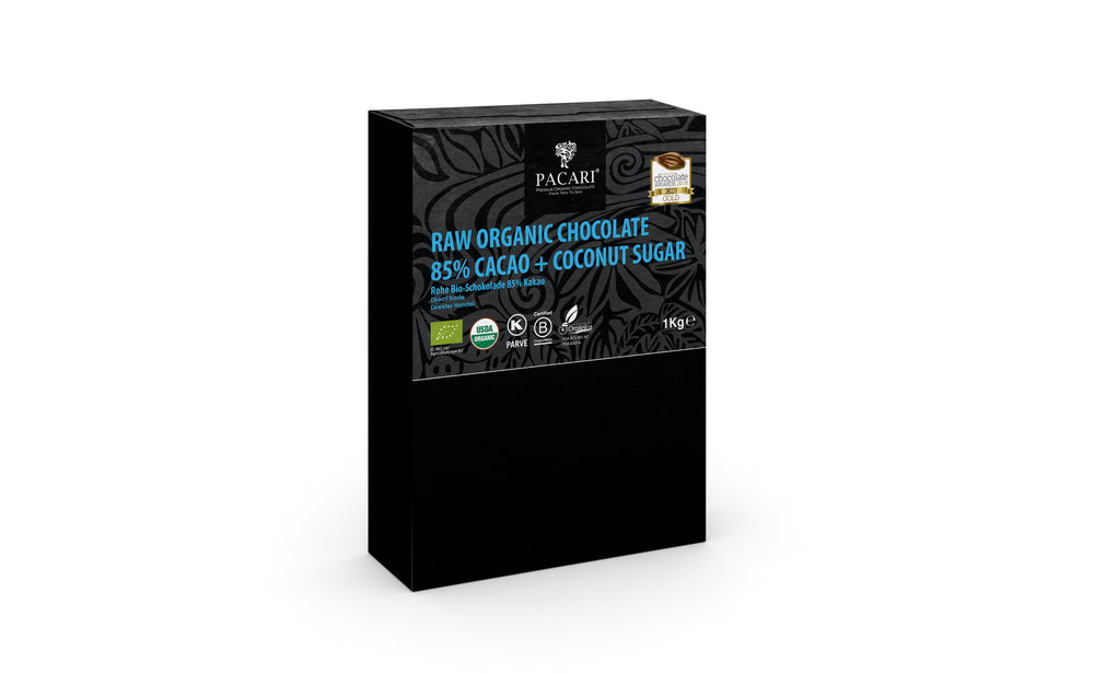 Organic Raw Chocolate with Coconut Sugar - 85 - Cacao - Minibars - Pacari- 100 pieces