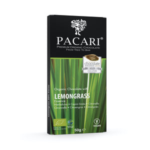 Carton of 10 Organic Chocolate Bars with Lemongrass