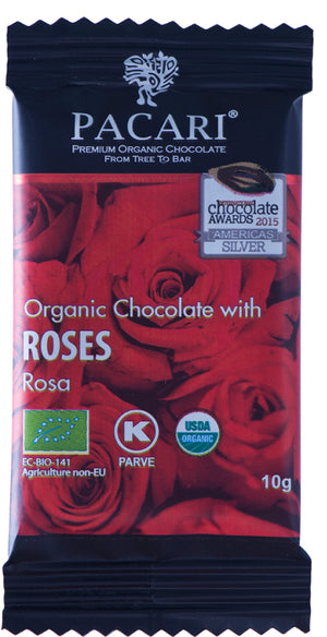 Mega pack 100 organic chocolate with Andean rose, fun size bars